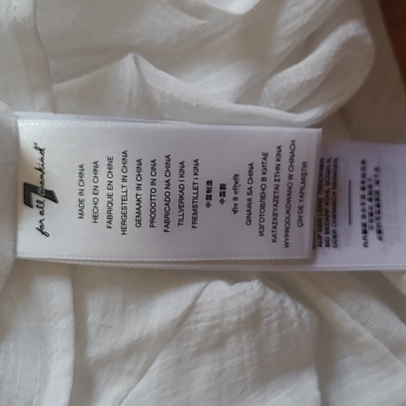 Appliquéd Ruffle Linen-Blend Blouse 7 for all Mankind size small - Picture 7 of 7